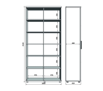 Шкаф-витрина двустворчатый