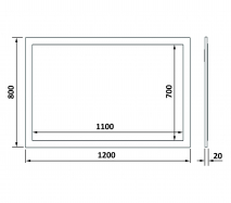 Панель с зеркалом на ЛДСП, 1200