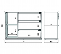 Комод Бали, дверца, 3 ящика