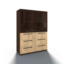 Шкаф-витрина 2-ств. Чили, проф. МДФ, 6 ящиков