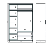 шкаф-витрина трёхстворчатый