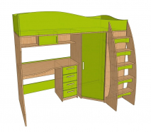 кровать чердак оранжевая