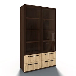 Шкаф-витрина 2-ств. Чили, проф. МДФ, 4 ящика