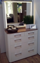 Комод Эвия 3-дв., фасад стекло проф. АЛ+ЛДСП