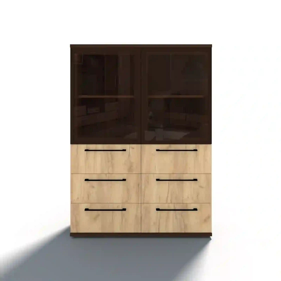 Шкаф-витрина 2-ств. Чили, проф. МДФ, 6 ящиков