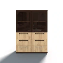 Шкаф-витрина 2-ств. Чили, проф. МДФ, 6 ящиков