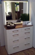 Комод Эвия 4-дв, фас. стекло проф. АЛ+ЛДСП