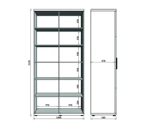 Шкаф-витрина двустворчатый