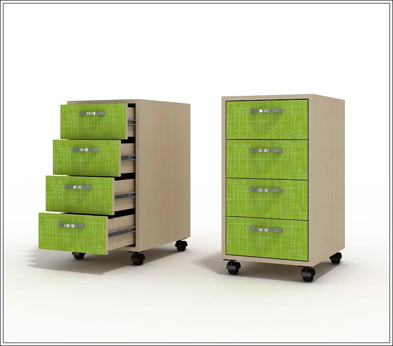 Тумба откатная Стриж, 4 ящика