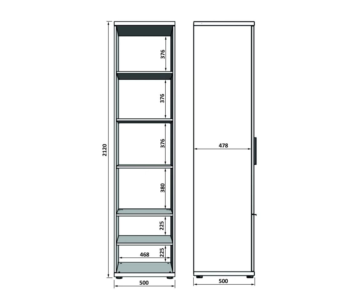 витрина одностворчатая