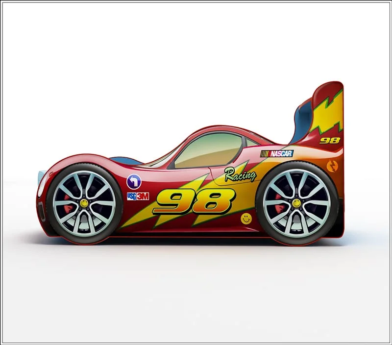 Кровать-машина Тачки с ящиком